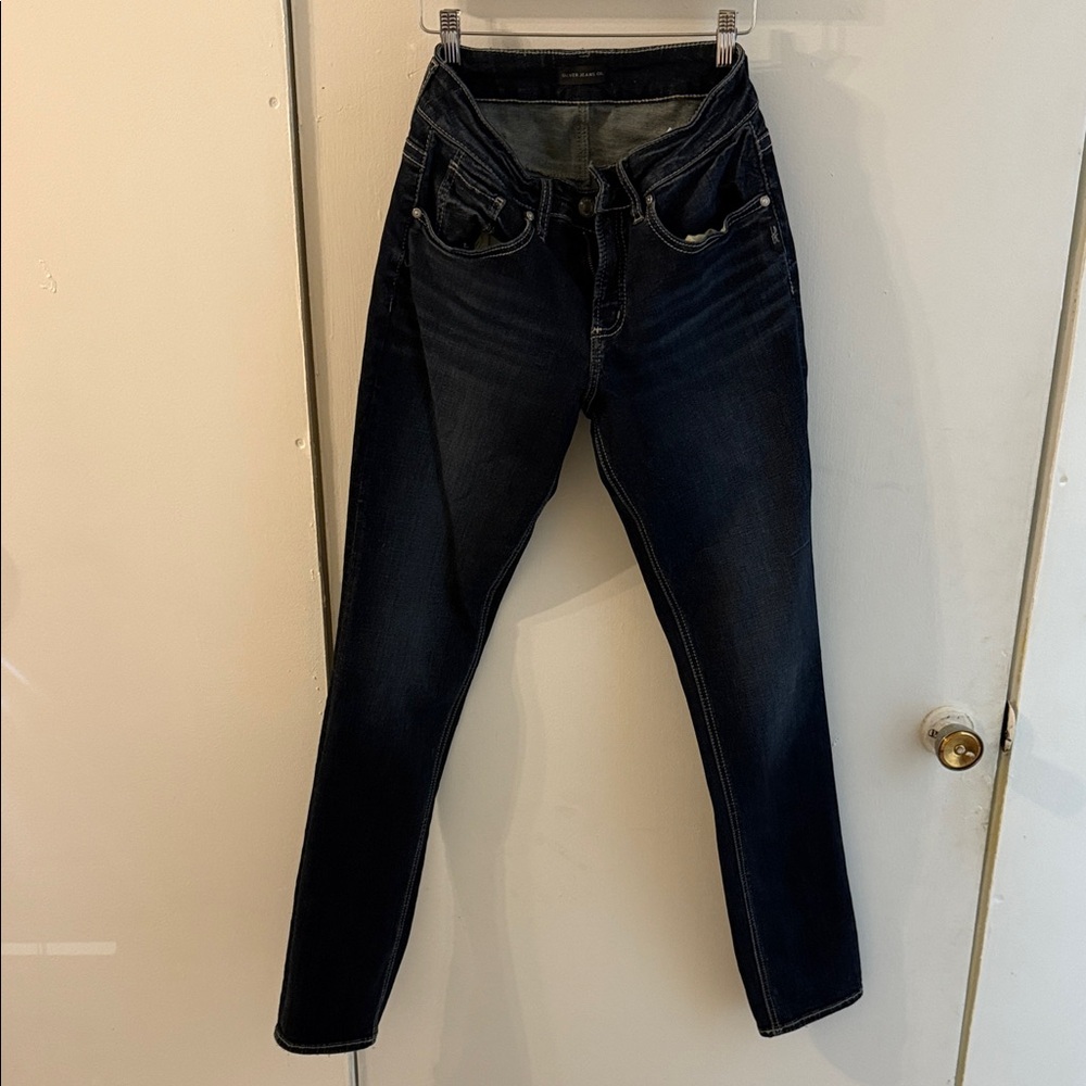 Silver Jeans Women's Deep Indigo Skinny Jeans 27/29length